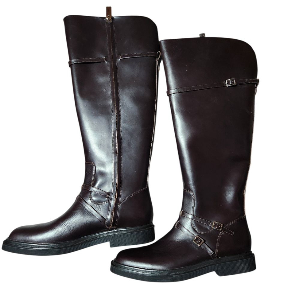 Sarto Leather Knee High Boots Brown Womens Size 9.5 - Picture 5 of 12